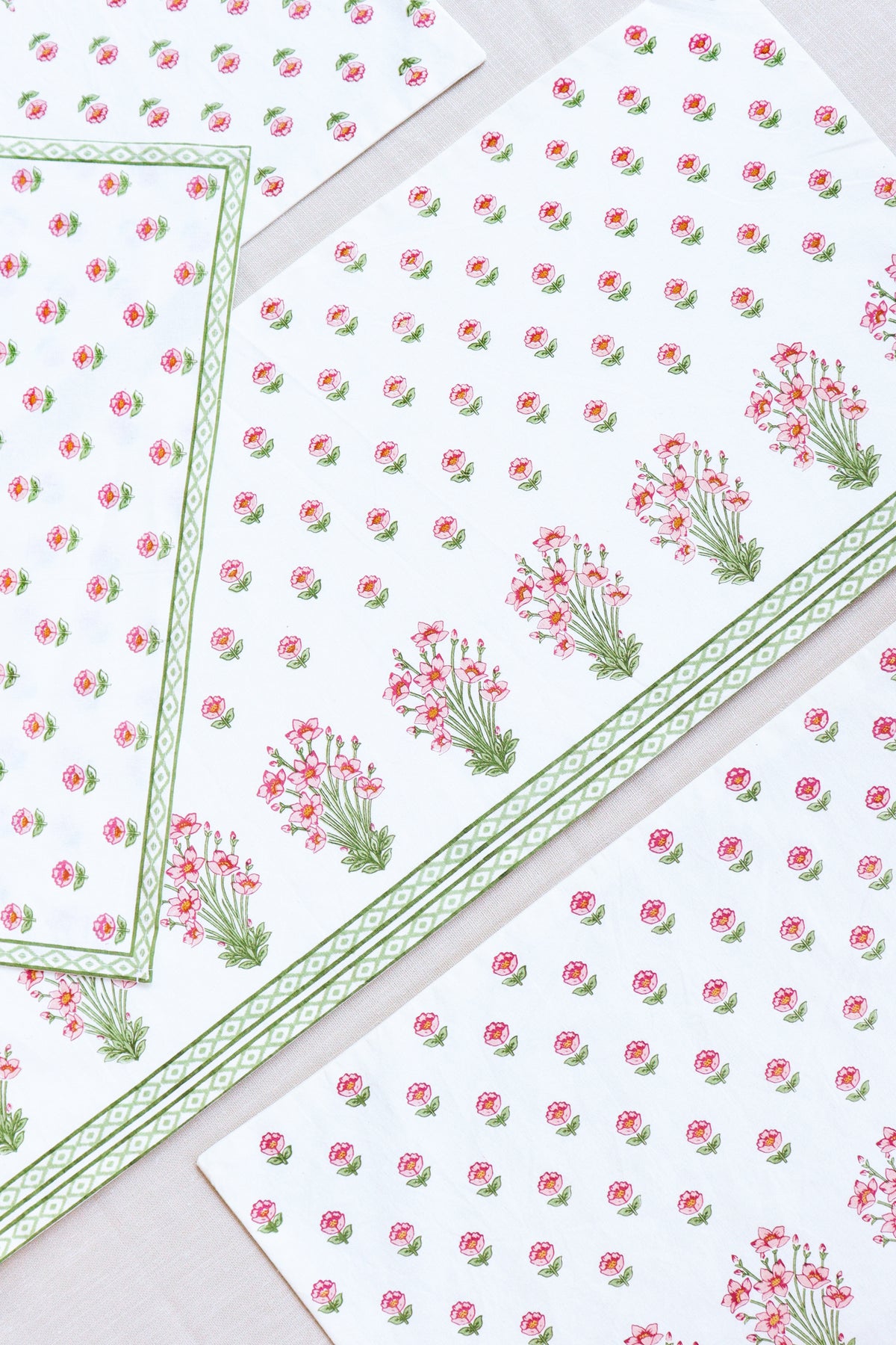 Pink Posy Cotton Table Mat