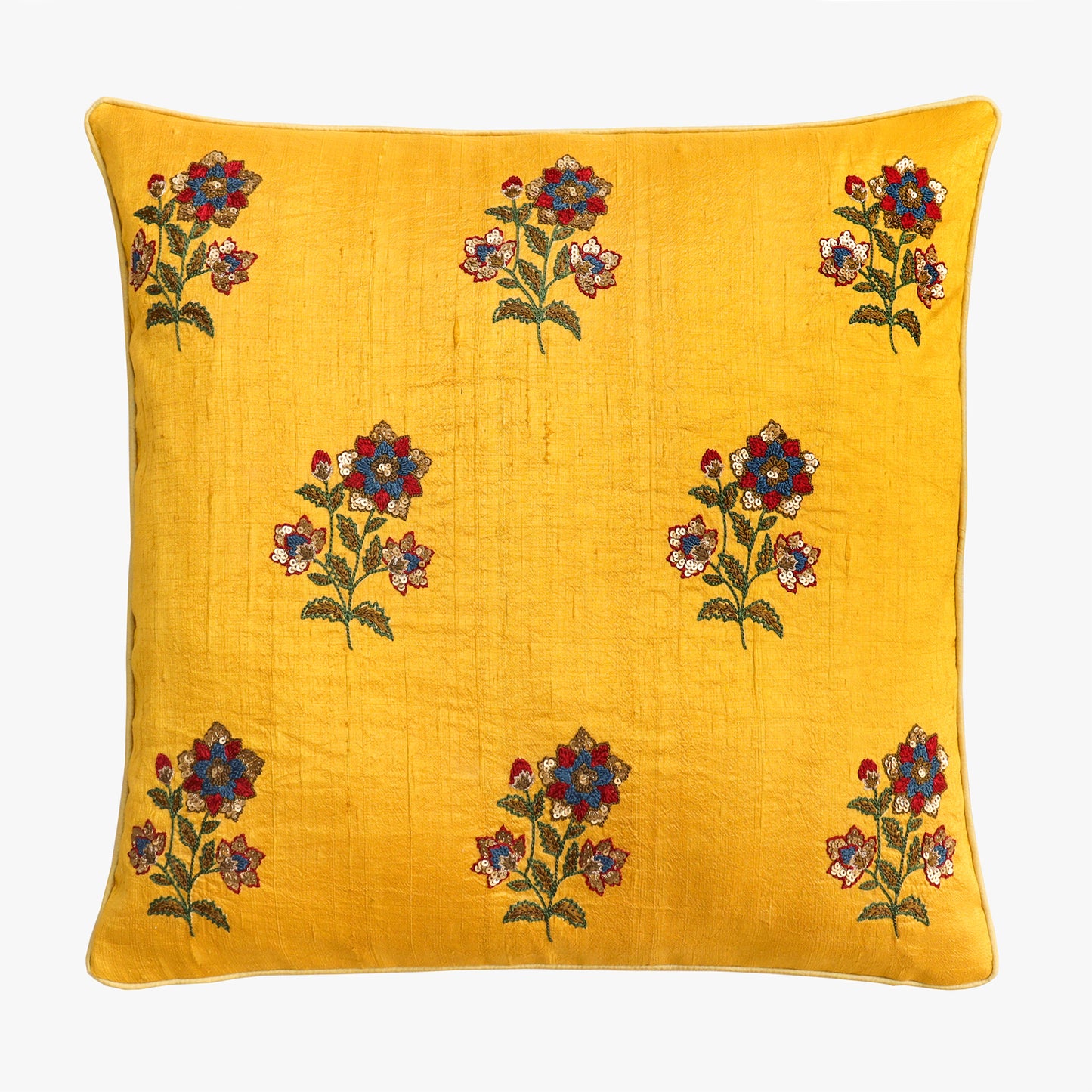 Yellow Gulbaag Silk Cushion
