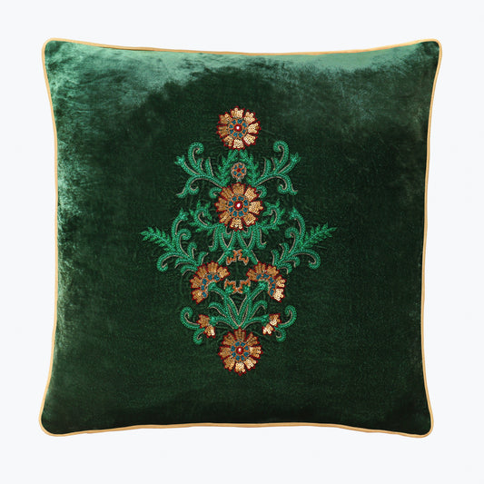 Embroidered Velvet Cushion