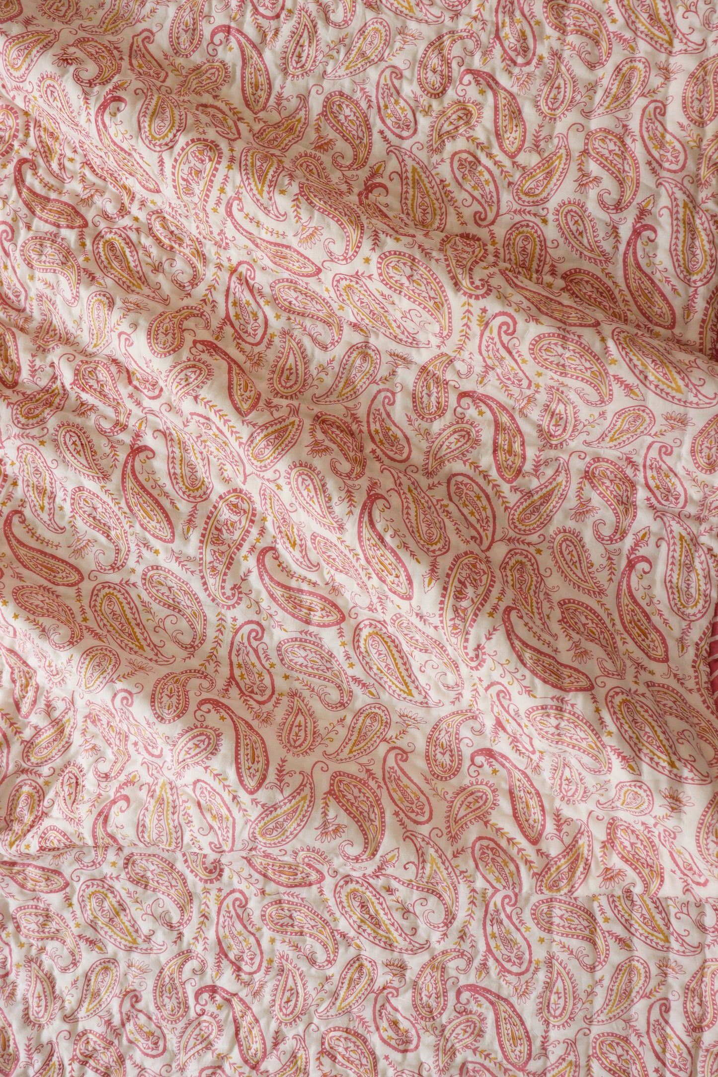 Pink Paisley Reversible Cotton Quilt
