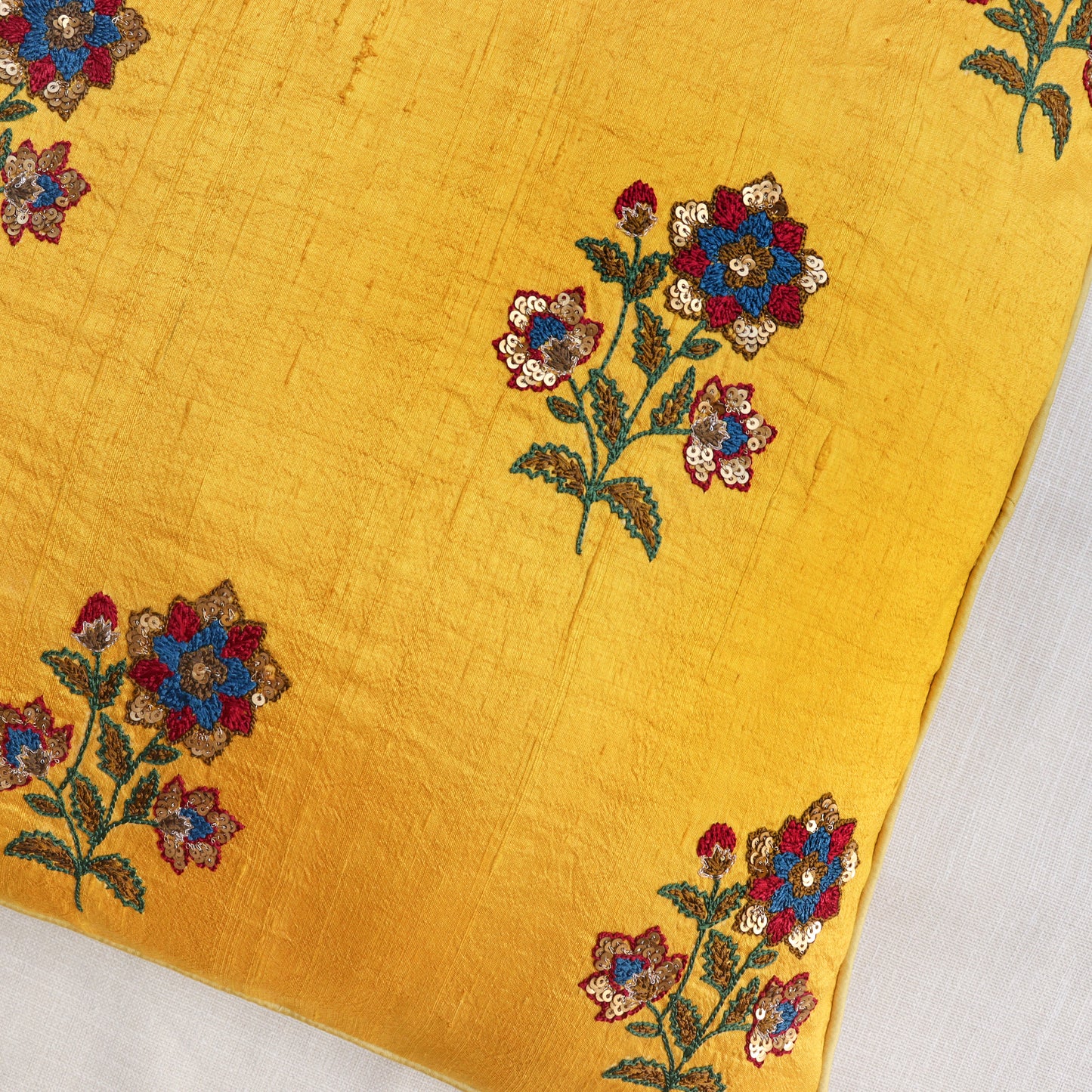 Yellow Gulbaag Silk Cushion