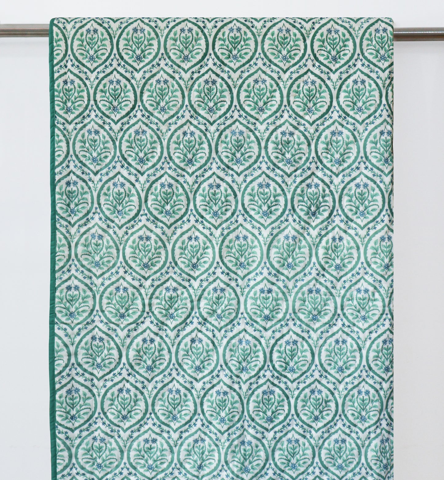 Green Mughal Reversible Cotton Quilt