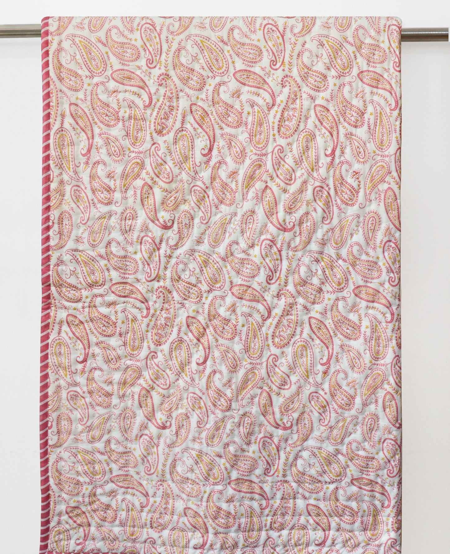 Pink Paisley Reversible Cotton Quilt