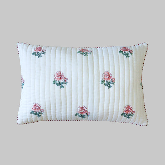 Rose Quilted Pillow Cover (Set of 2)