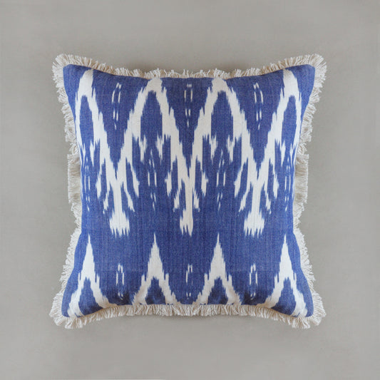 Temple Ikat Cushion Cover (blue)