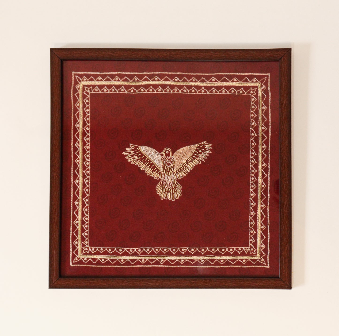 Flying Eagle Zardozi Painting