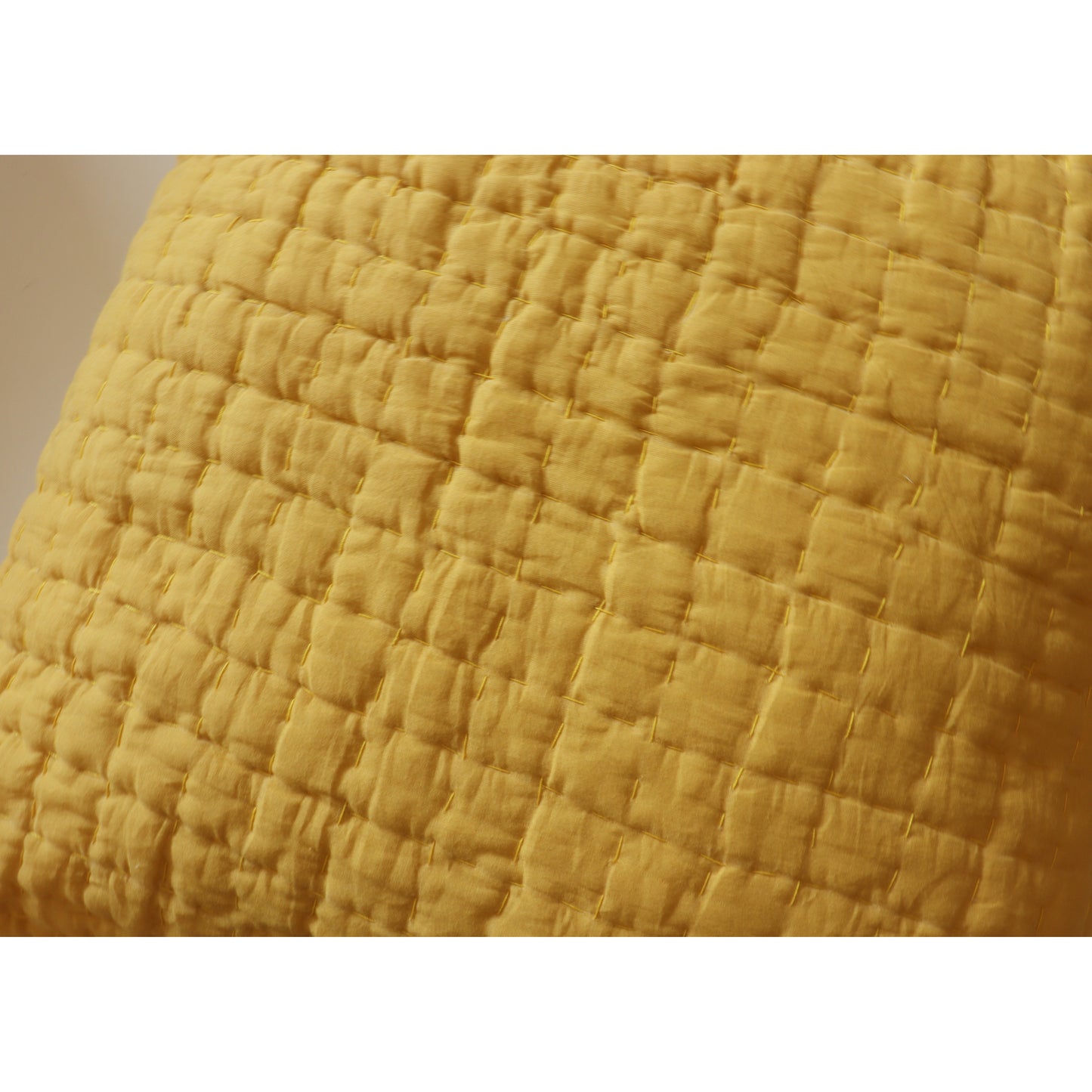 Quilted Cotton Cushion (Yellow)