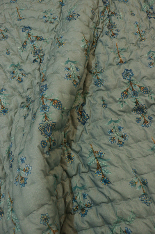 Serene Floral Printed Reversible Cotton Quilt