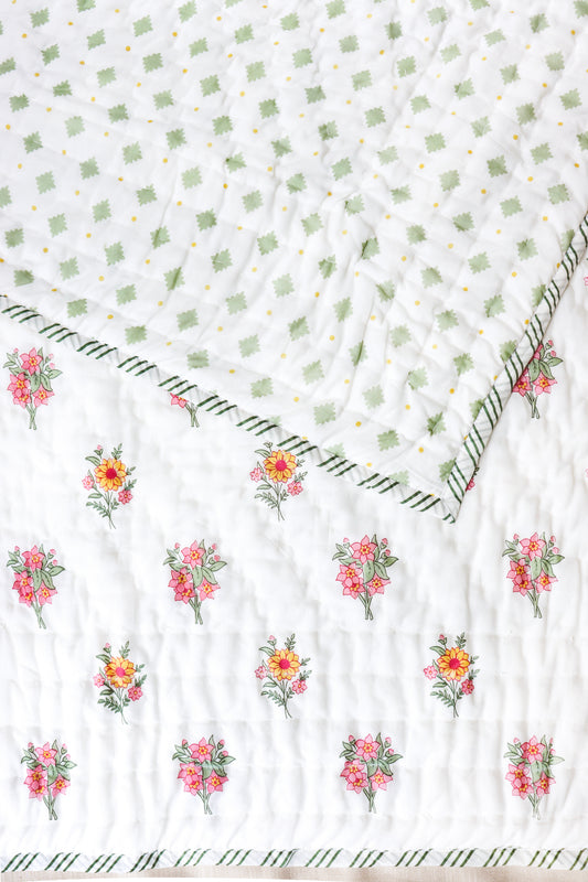 Blush Bloom Cotton Quilt