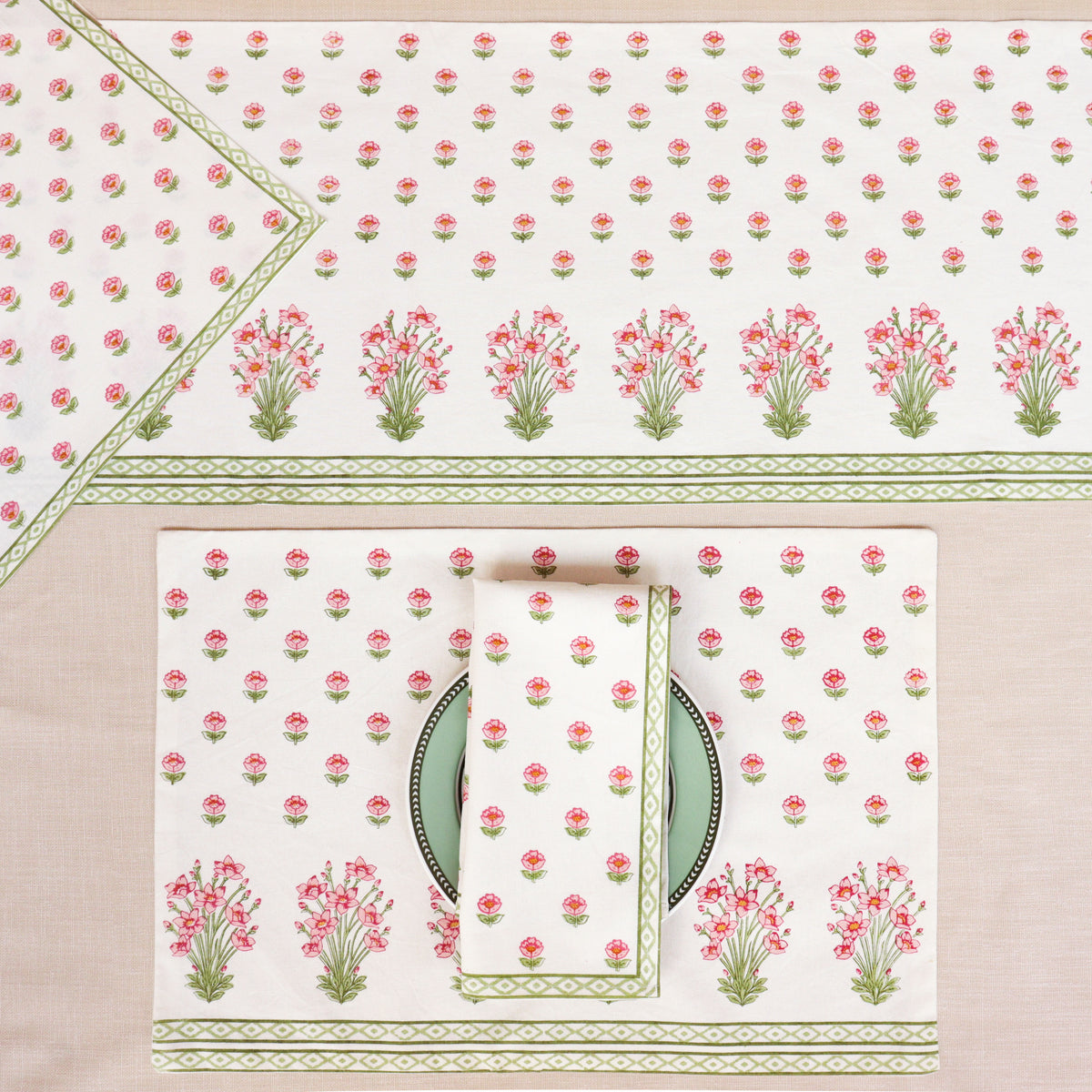 Pink Posy Table Runner