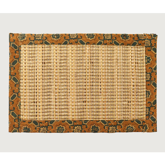 Ochre Ajrak Print Bamboo Mat (set of 6)