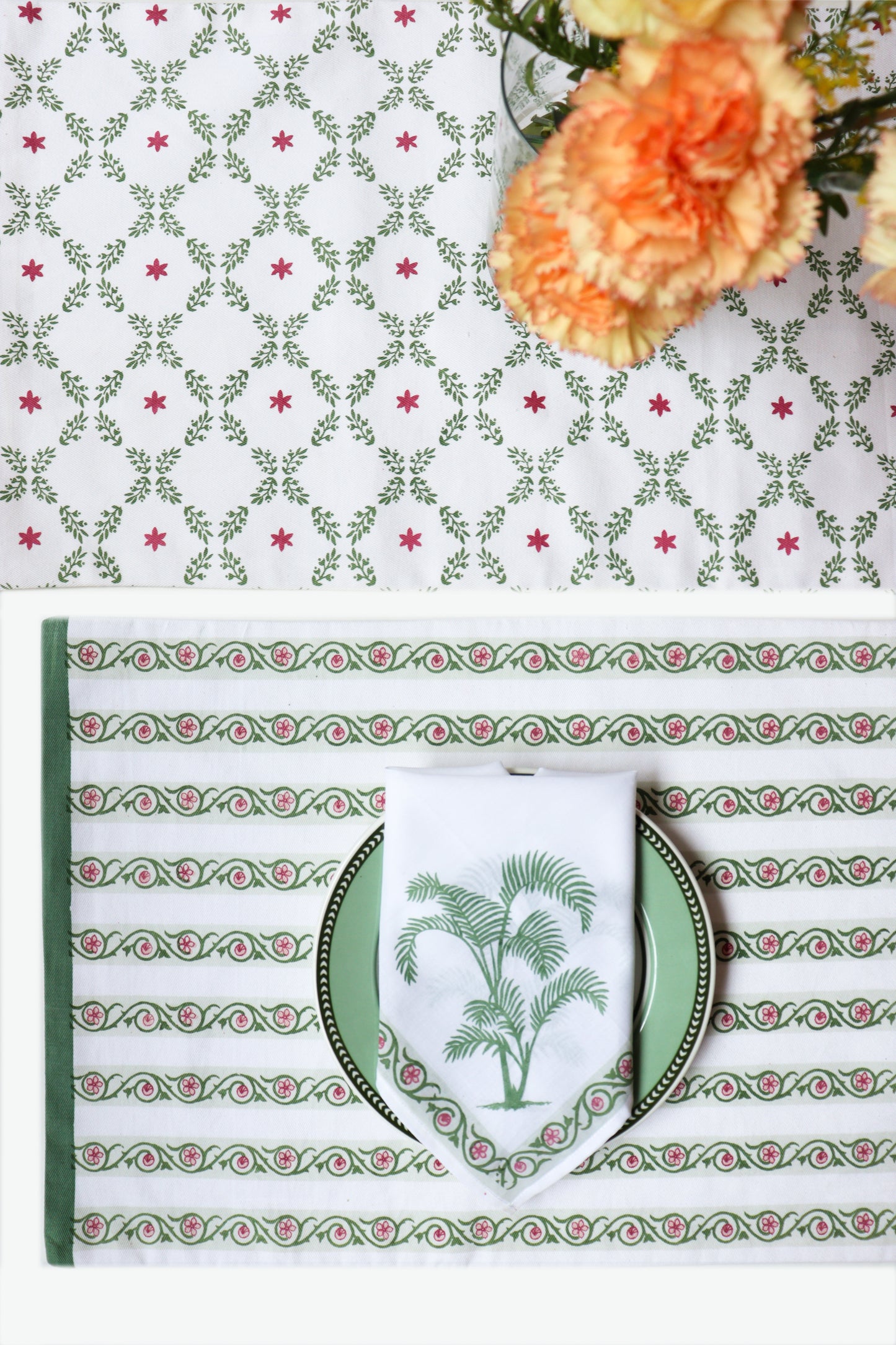 Floral Stripes Table Mat Set