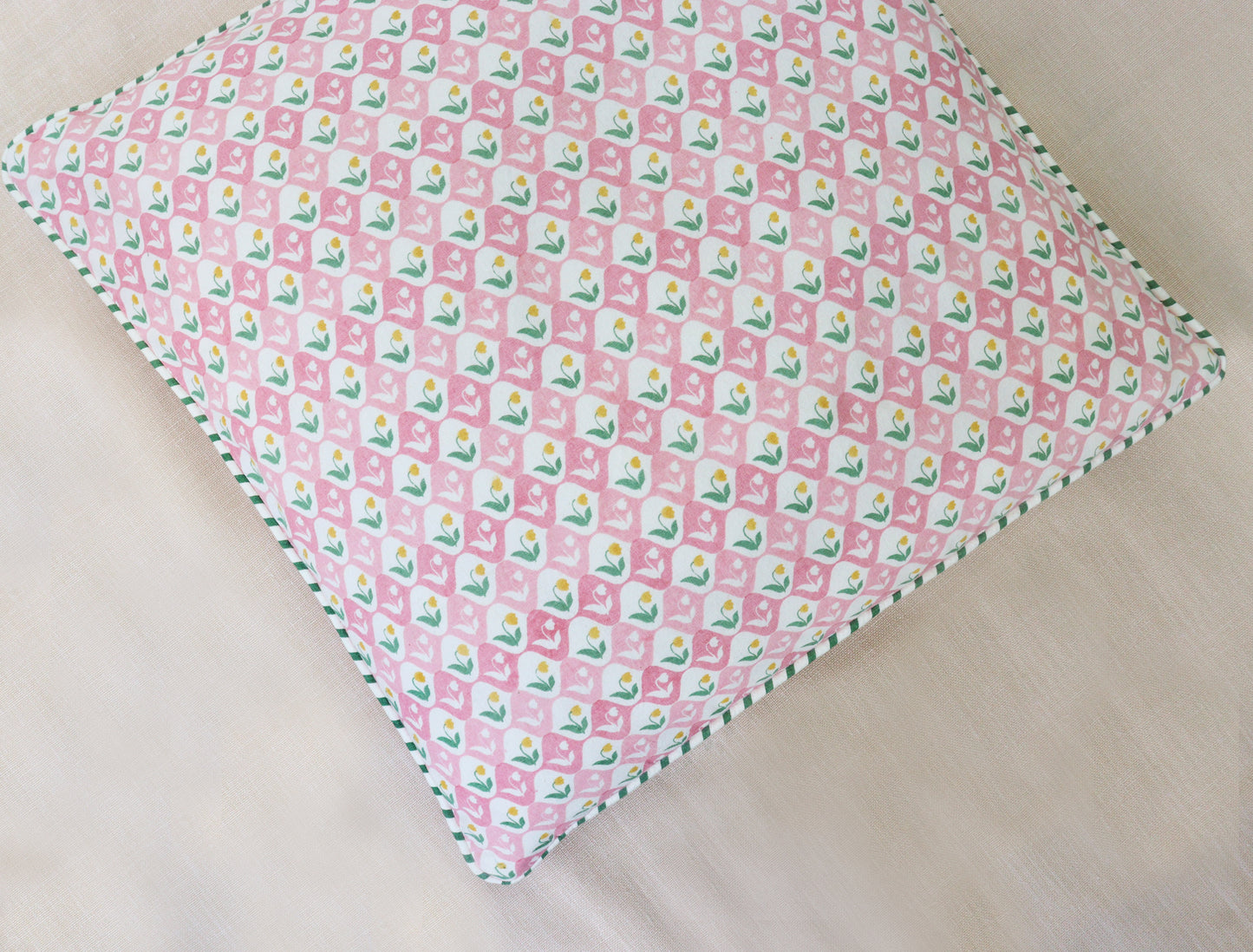 Pink Meadow Cushion Cover