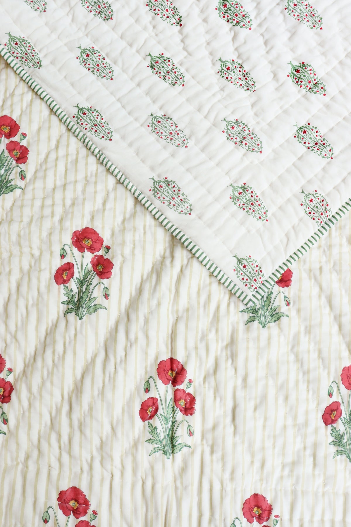 Mughal Poppy Garden Quilt