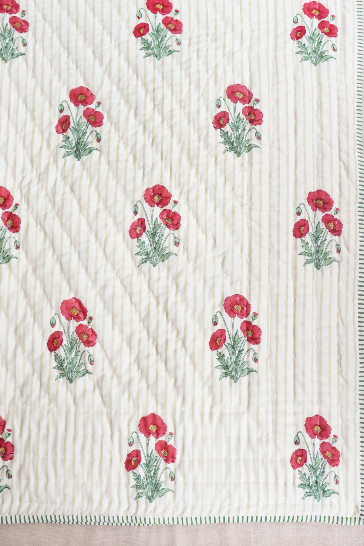 Mughal Poppy Garden Quilt