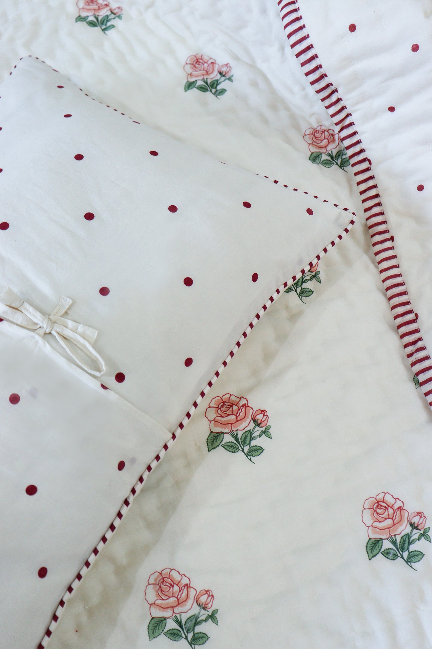 Rose Cotton Quilt 4 Pc Bedding Set