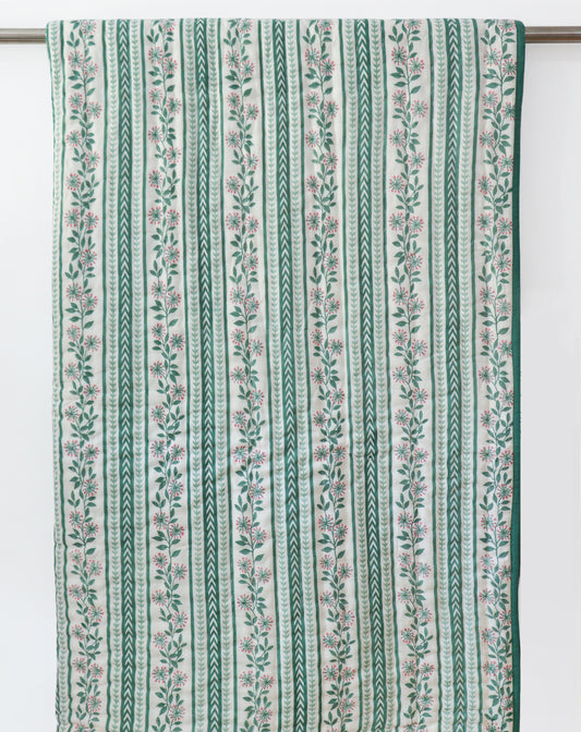 Floral Stripes Cotton Quilt