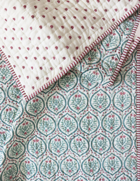 Mughal Jaal Reversible Cotton Quilt