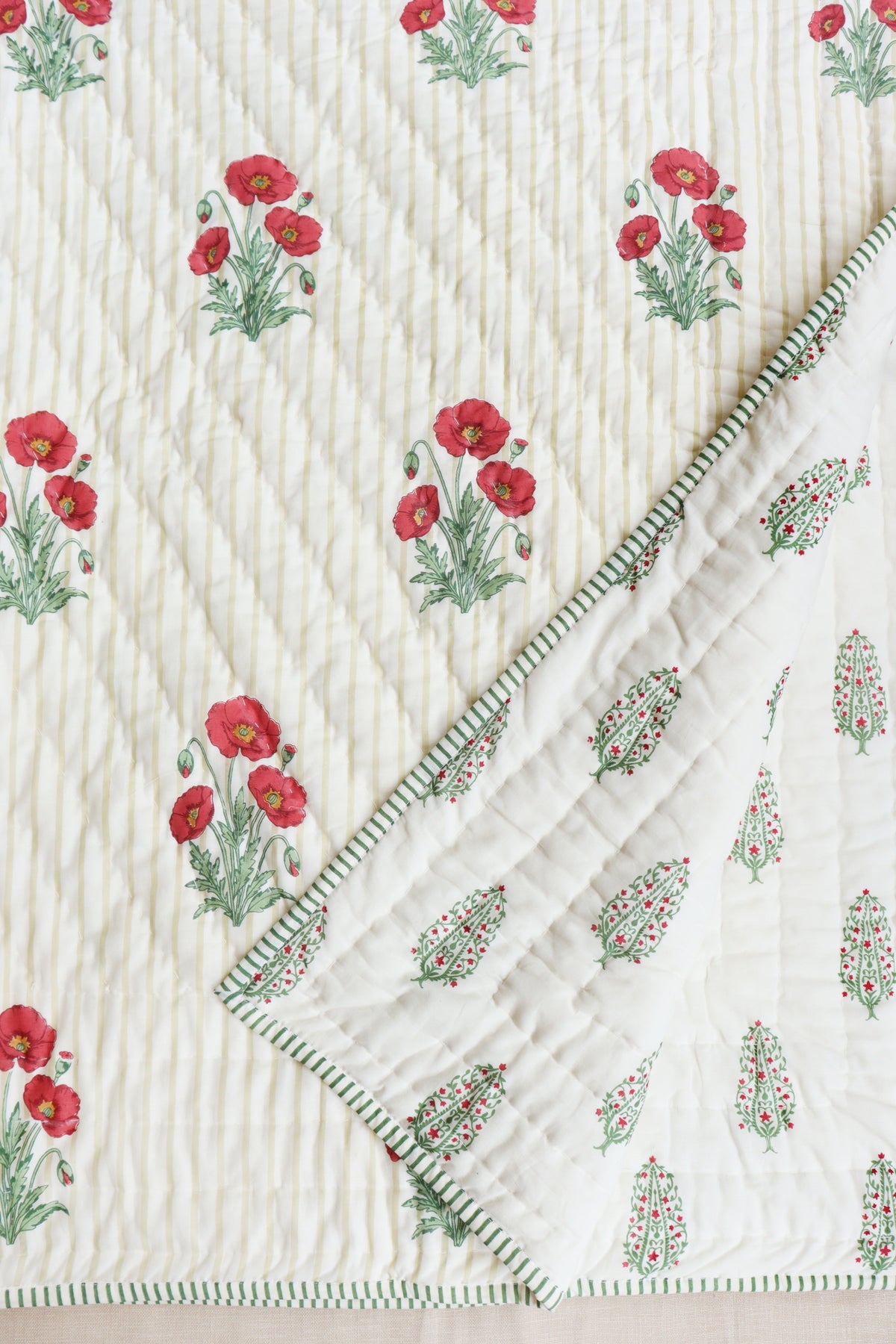 Mughal Poppy Garden Quilt