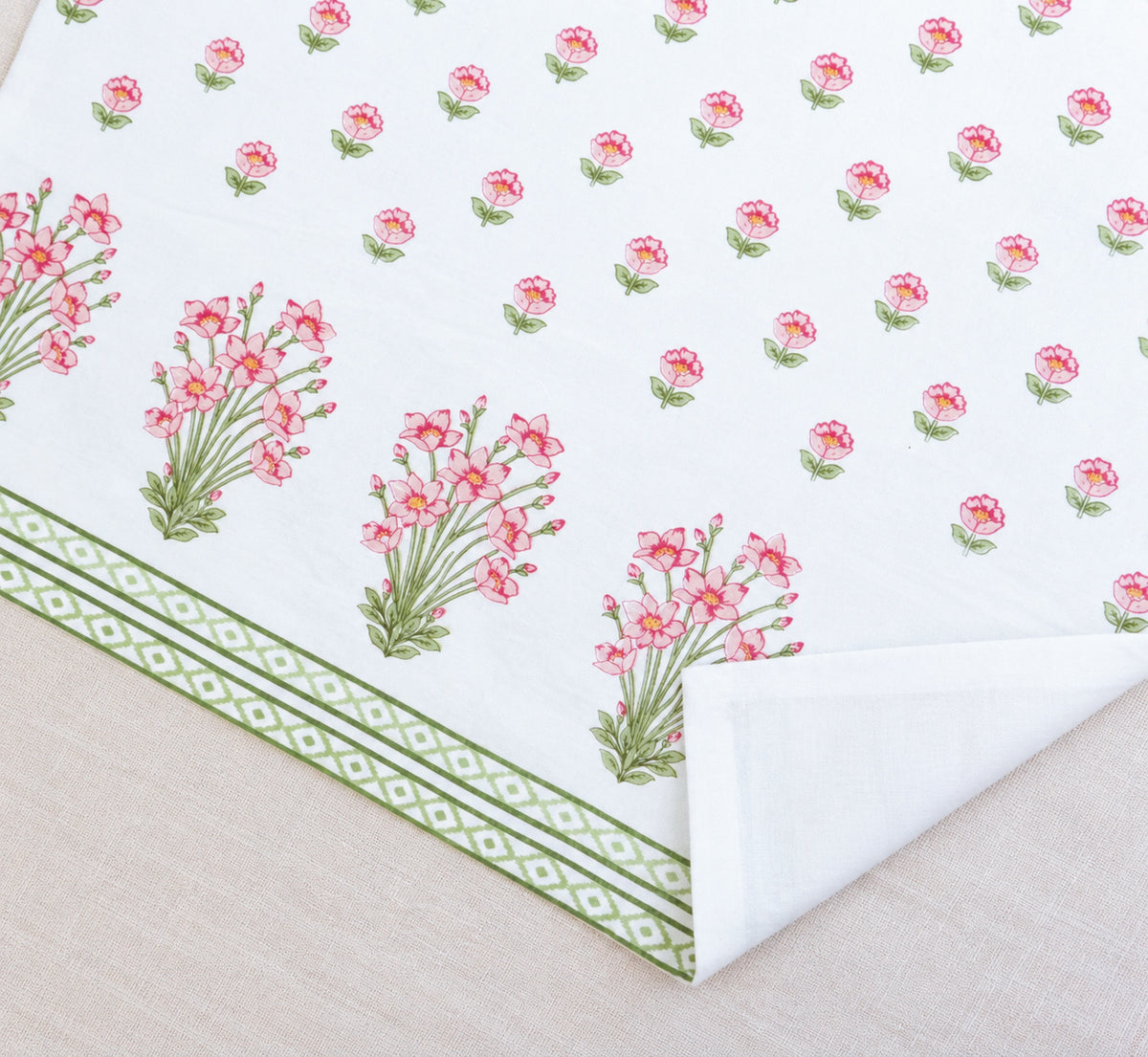 Pink Posy Cotton Table Mat