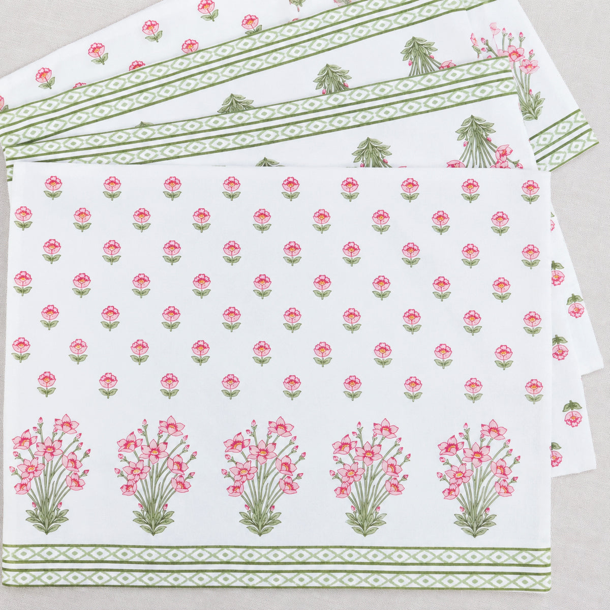 Pink Posy Cotton Table Mat