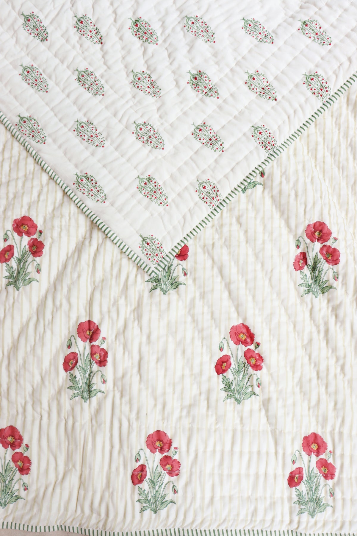 Mughal Poppy Garden Quilt