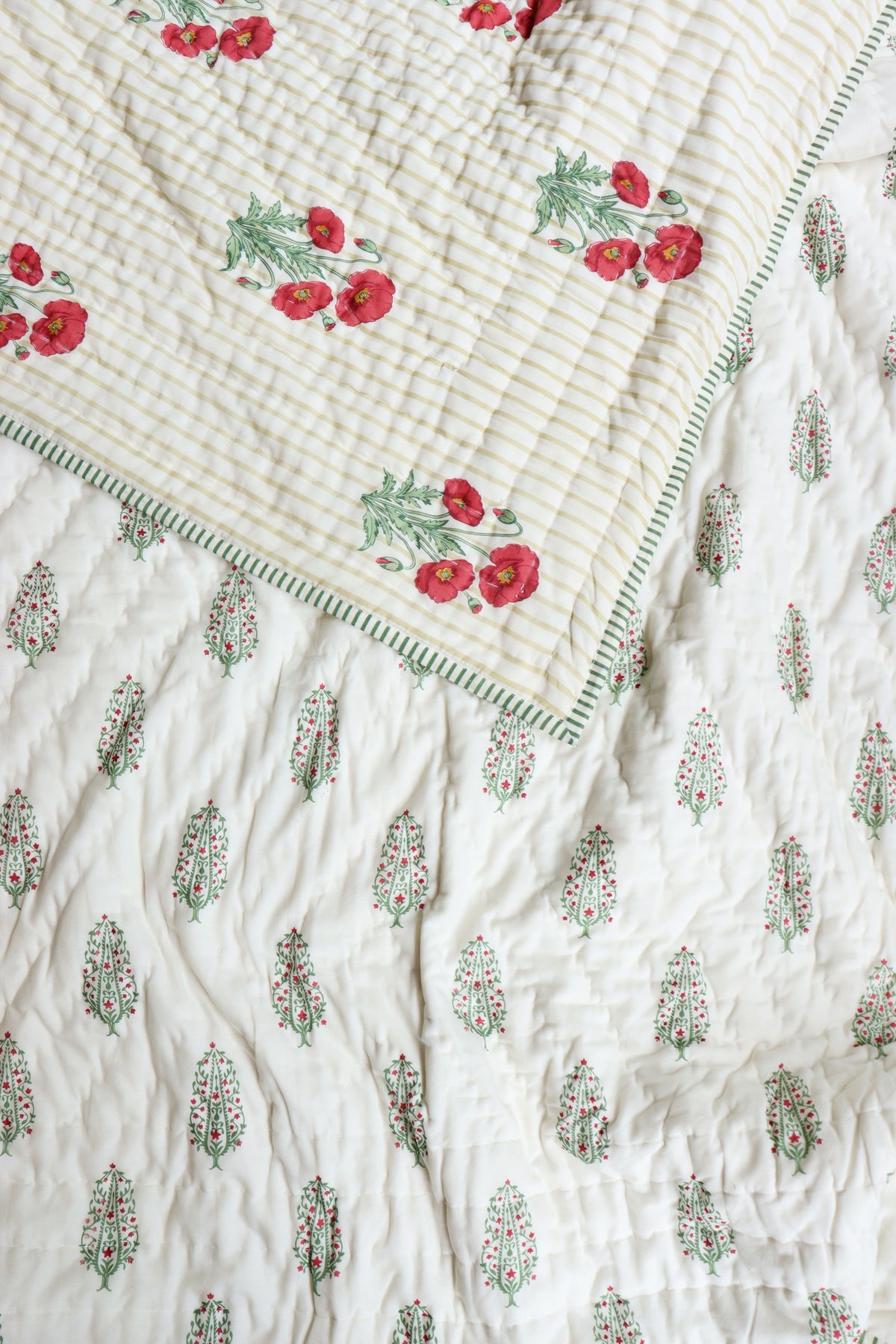 Mughal Poppy Garden Quilt
