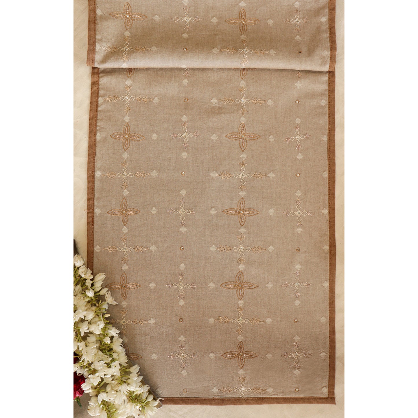 Floral Embroidered Table Runner