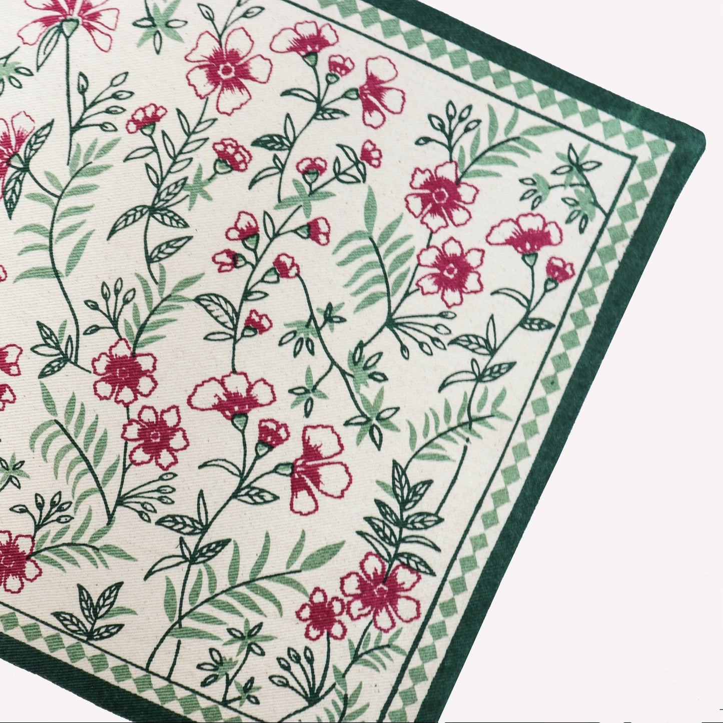 Magenta Floral Printed Table Mat Set