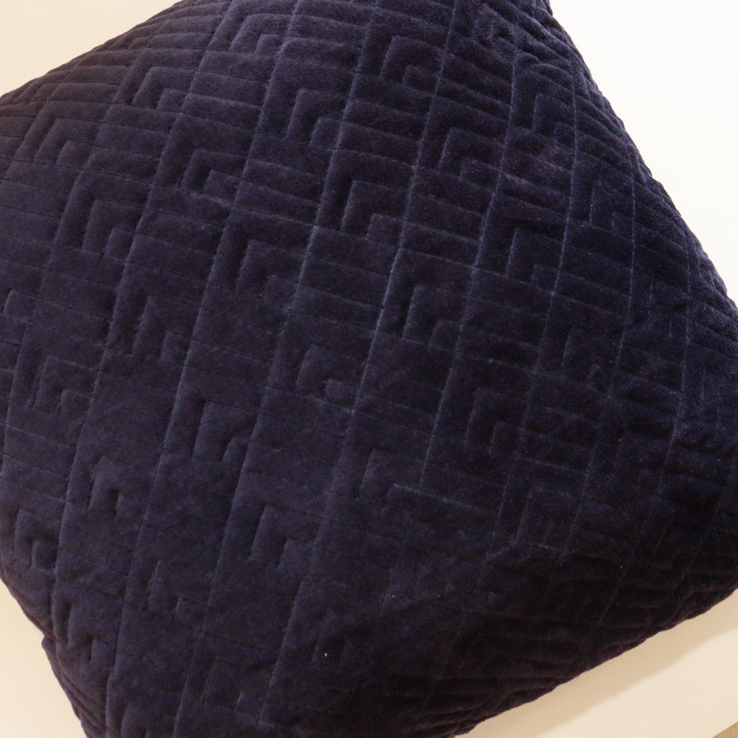 Velvet Quilted Pattern Cushion (Blue)