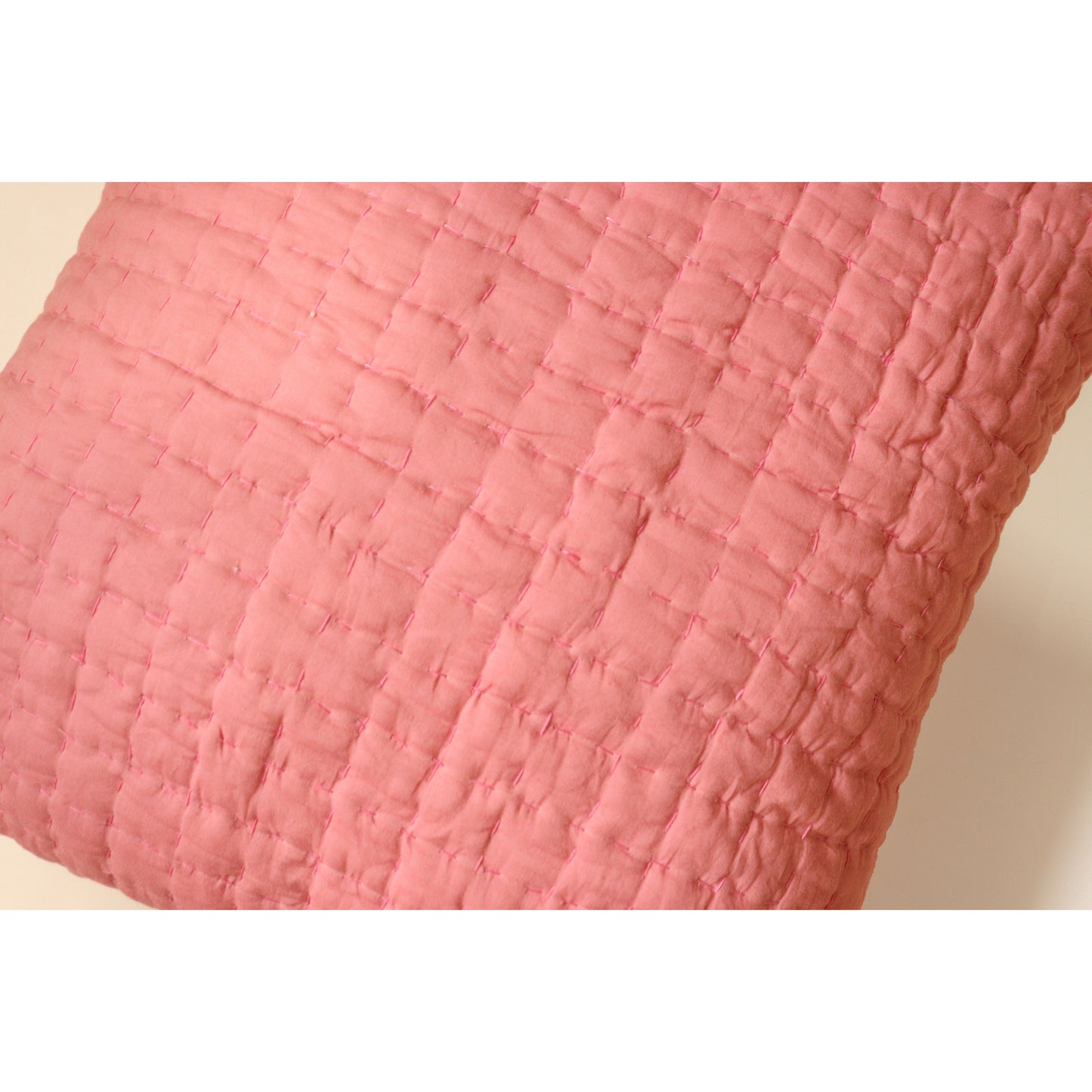 Quilted Cotton Cushion (Pink)