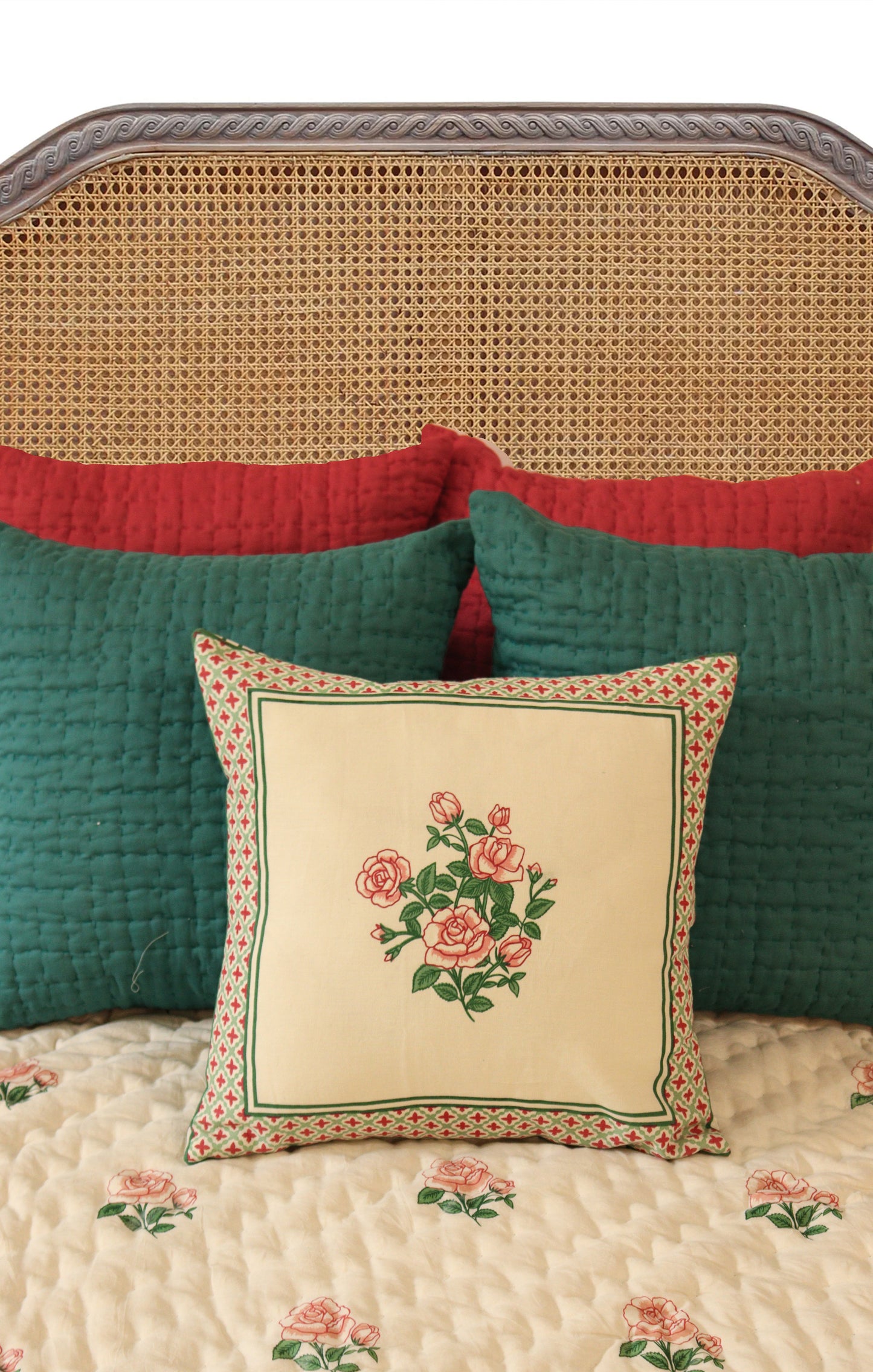 Quilted Cotton Cushion (Red)