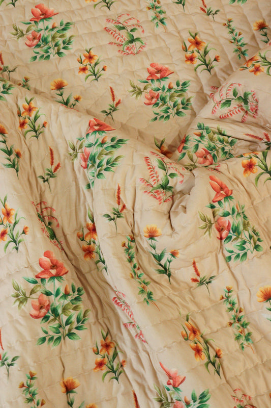 Floral Printed Reversible Cotton Quilt