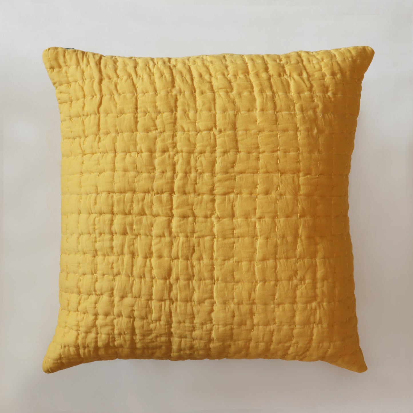 Quilted Cotton Cushion (Yellow)