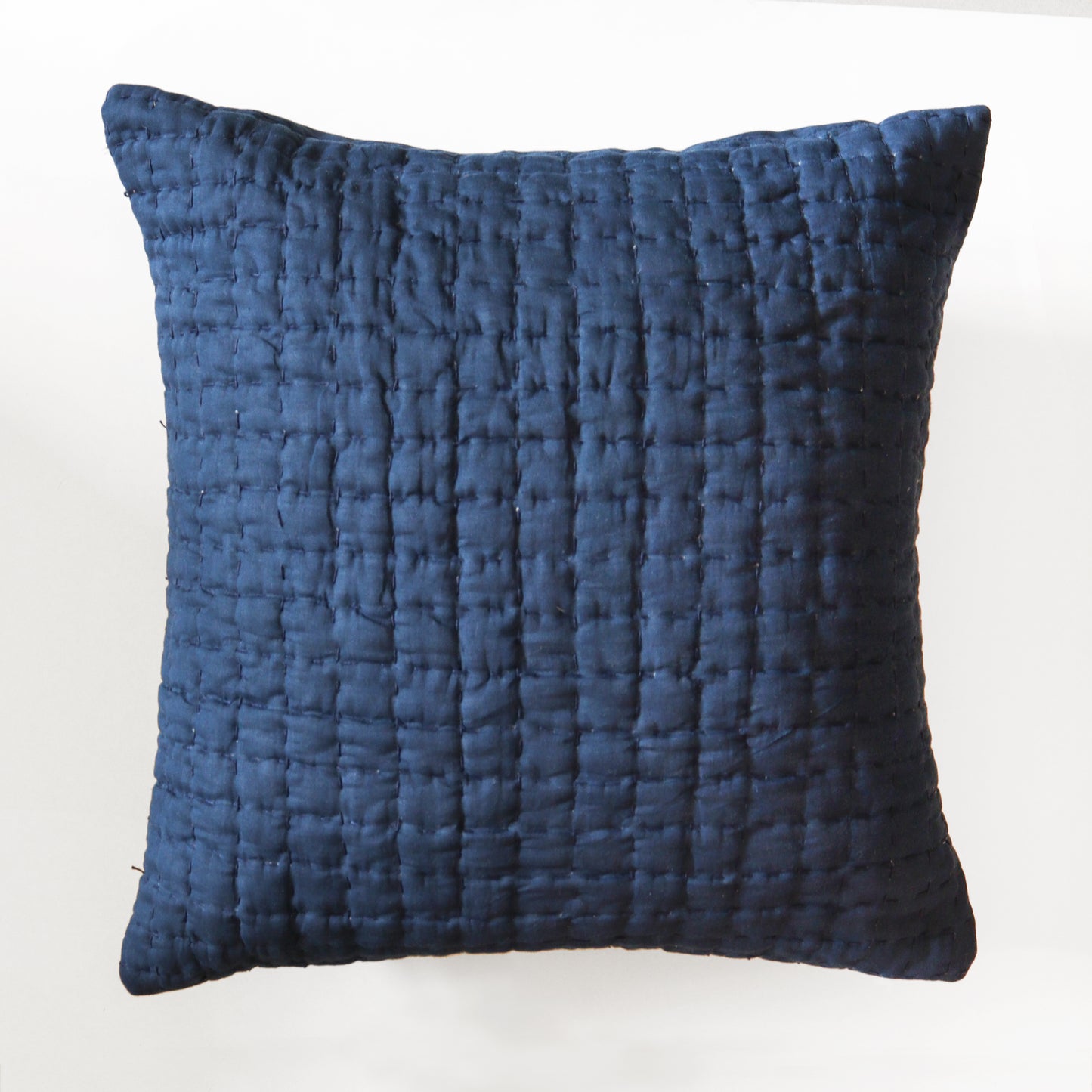 Quilted Cotton Cushion (Blue)