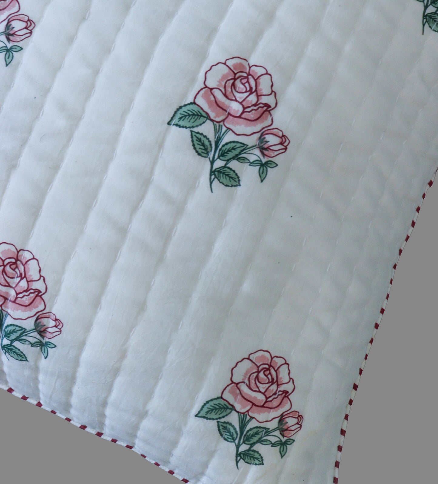 Rose Quilted Cushion Cover