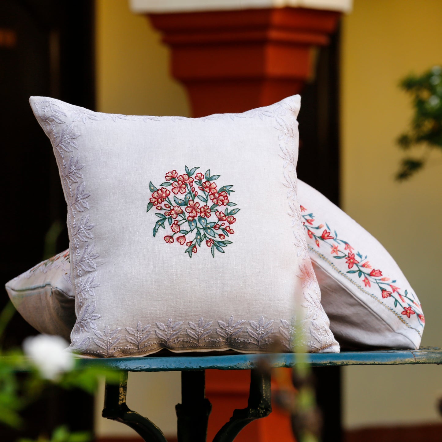 Chikankari Petals Cushion